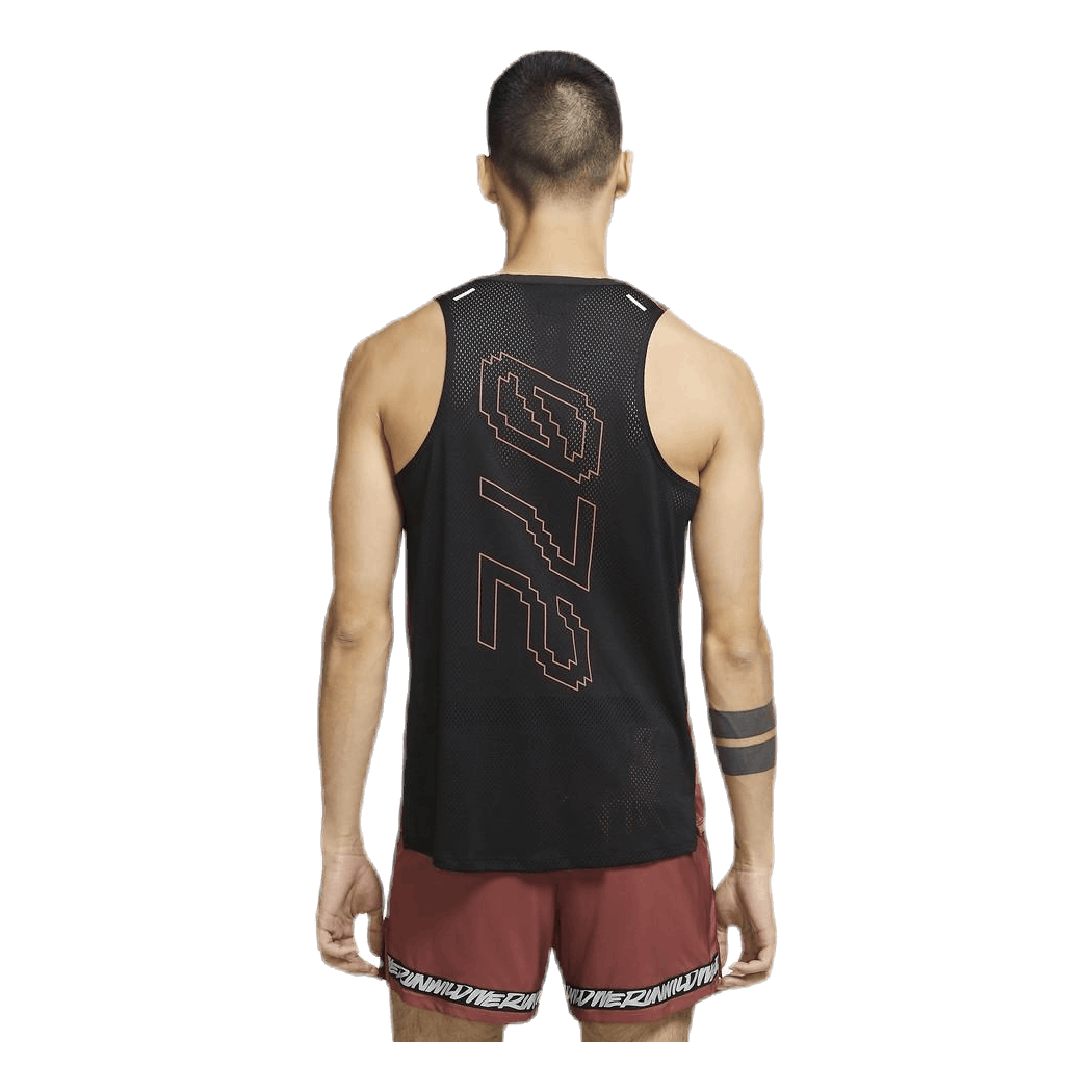 Nike Dri-FIT Rise 365 Wild Run Tank Black/Red 4 Nike Dri-FIT Rise 365 Wild Run Tank Black/Red - Image 2