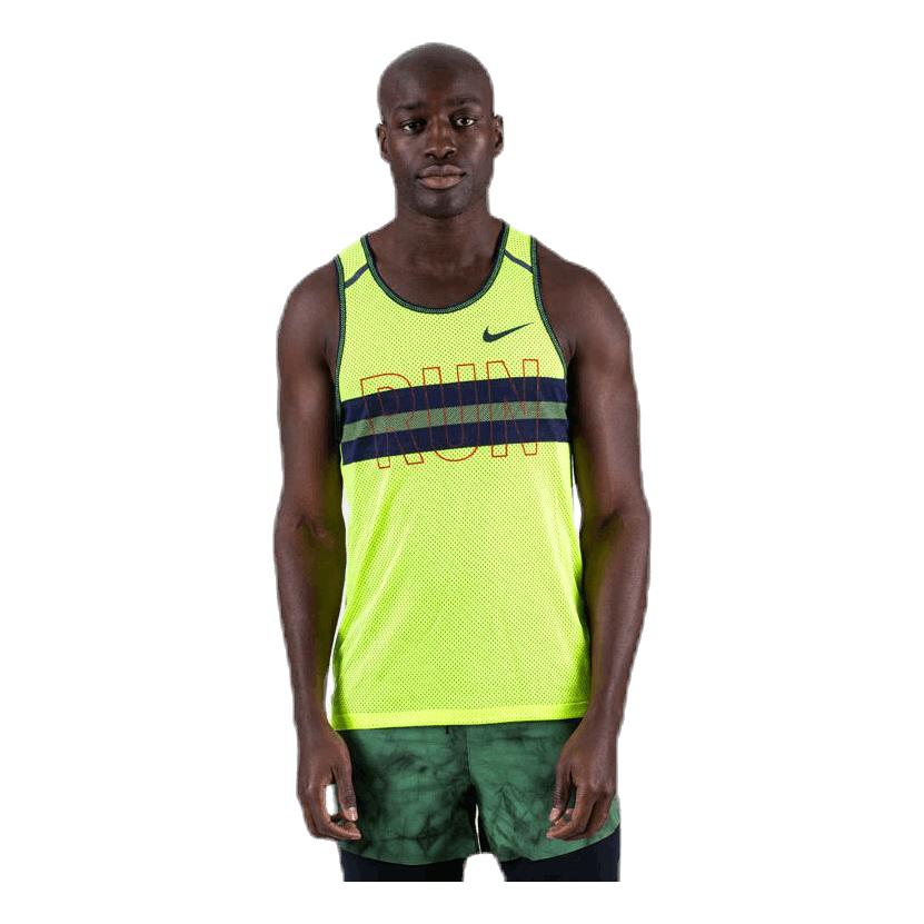 Nike Wil Run Tank Mesh Green 3 Nike Wil Run Tank Mesh Green