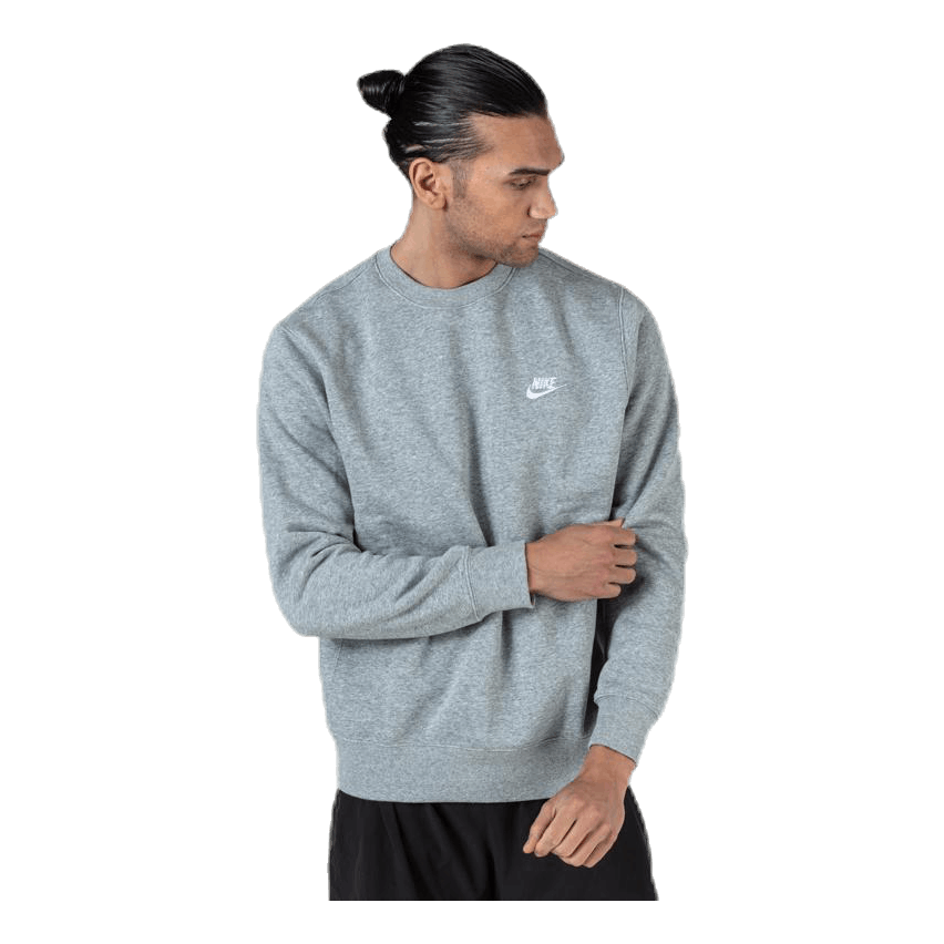 Nike Sportswear Club Fleece Crew DK GREY HEATHER/WHITE 4 Nike Sportswear Club Fleece Crew DK GREY HEATHER/WHITE - Image 2