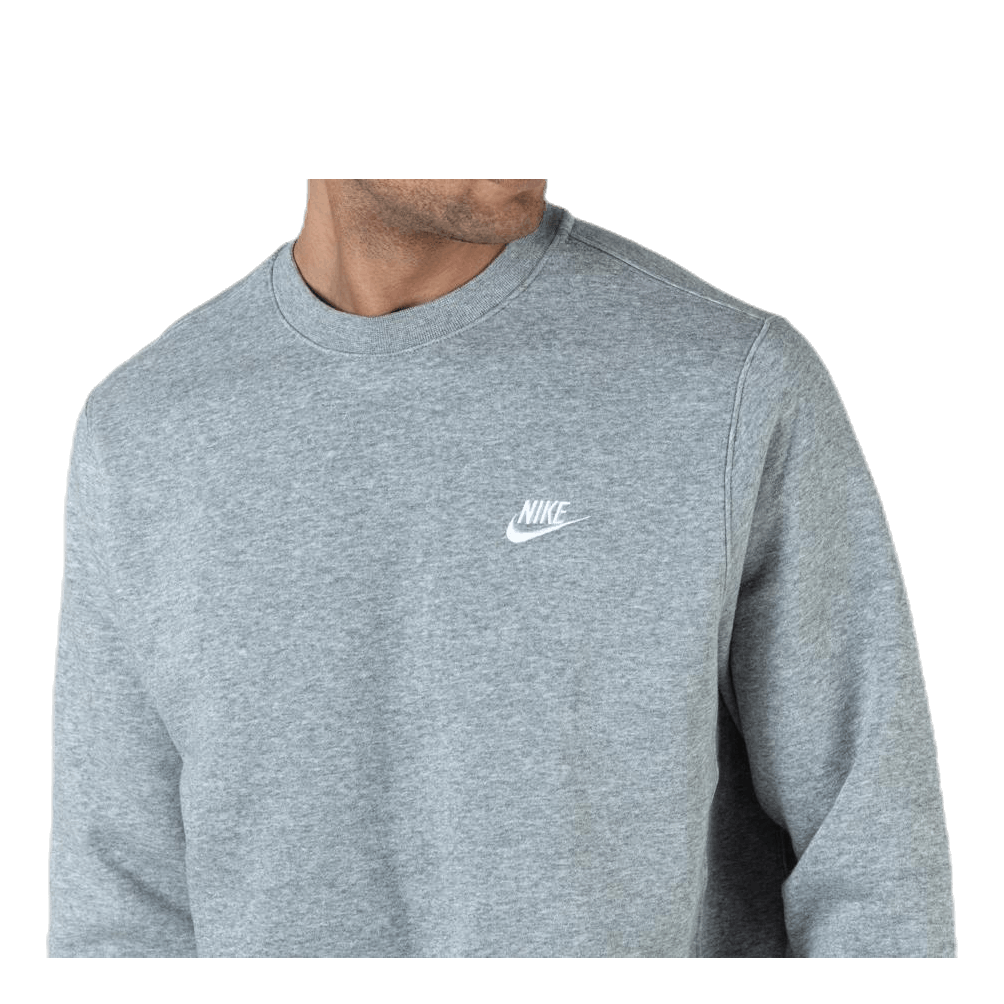 Nike Sportswear Club Fleece Crew DK GREY HEATHER/WHITE 7 Nike Sportswear Club Fleece Crew DK GREY HEATHER/WHITE - Image 5