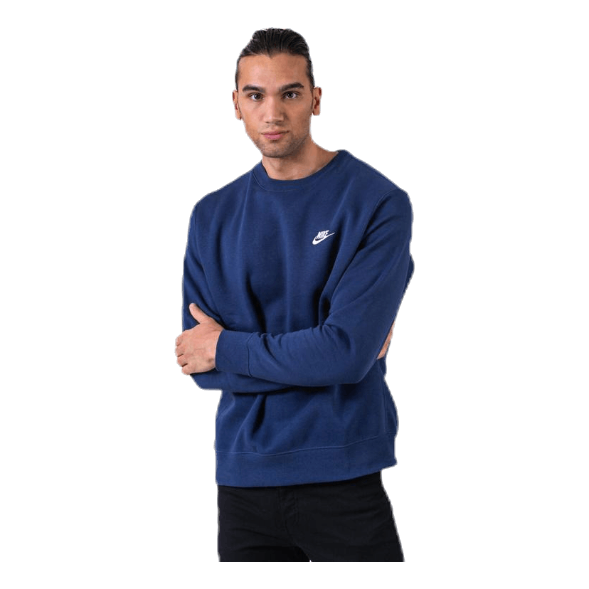 Nike Sportswear Club Fleece Crew MIDNIGHT NAVY/WHITE 4 Nike Sportswear Club Fleece Crew MIDNIGHT NAVY/WHITE - Image 2