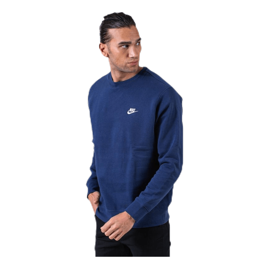 Nike Sportswear Club Fleece Crew MIDNIGHT NAVY/WHITE 6 Nike Sportswear Club Fleece Crew MIDNIGHT NAVY/WHITE - Image 4