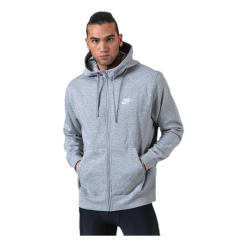 Nike Sportswear Club Fleece Men's Full-Zip Hoodie DK GREY HEATHER/MATTE SILVER/WHITE