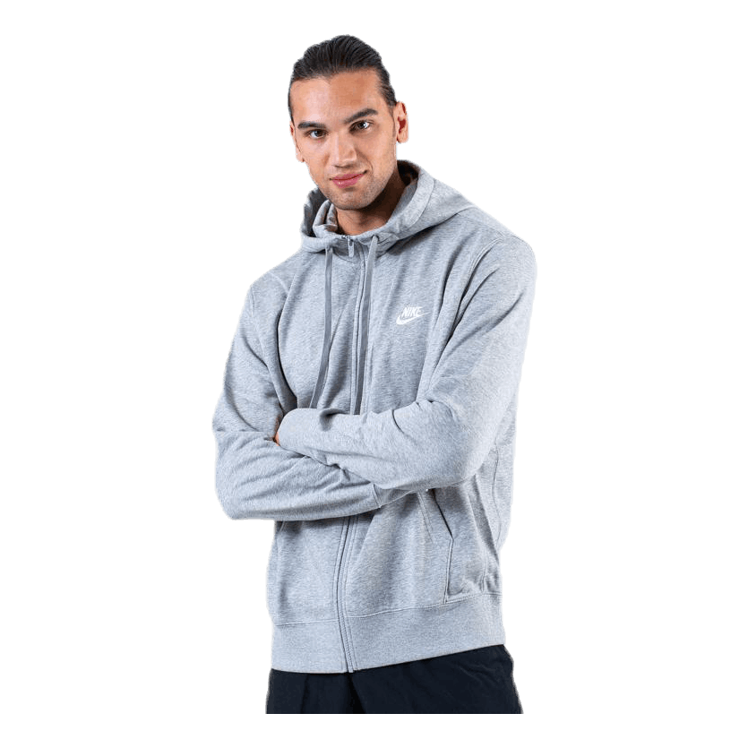Nike Sportswear Club Men's Full-Zip Hoodie DK GREY HEATHER/MATTE SILVER/WHITE 5 Nike Sportswear Club Men's Full-Zip Hoodie DK GREY HEATHER/MATTE SILVER/WHITE - Image 3