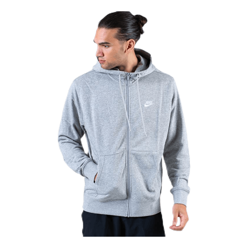 Nike Sportswear Club Men's Full-Zip Hoodie DK GREY HEATHER/MATTE SILVER/WHITE 9 Nike Sportswear Club Men's Full-Zip Hoodie DK GREY HEATHER/MATTE SILVER/WHITE - Image 7