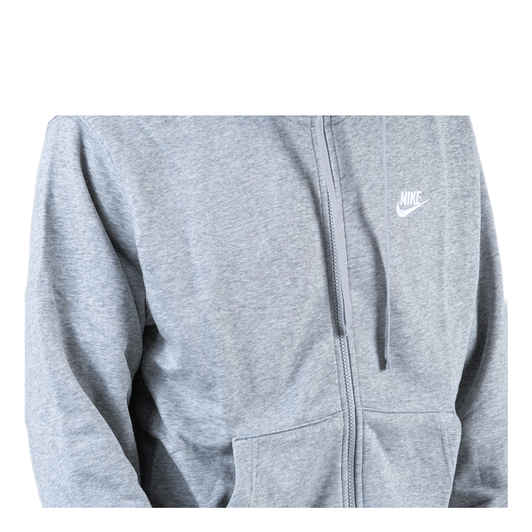 Nike Sportswear Club Men's Full-Zip Hoodie DK GREY HEATHER/MATTE SILVER/WHITE 10 Nike Sportswear Club Men's Full-Zip Hoodie DK GREY HEATHER/MATTE SILVER/WHITE - Image 8