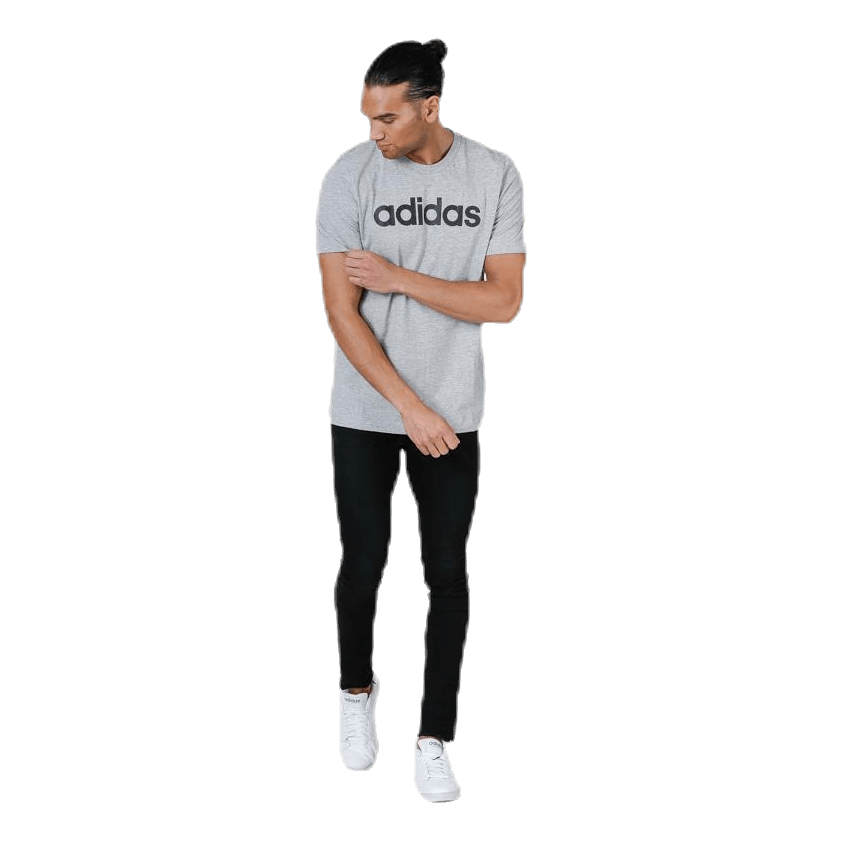 ADIDAS Essentials Linear T-Shirt Medium Grey Heather / Black 7 ADIDAS Essentials Linear T-Shirt Medium Grey Heather / Black - Image 5