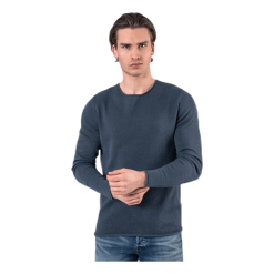 Jack & Jones Linen Knit Crew Neck Blue