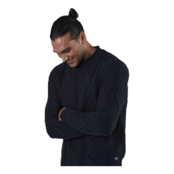 Jack & Jones Julian Knit Cable High Neck Blue -Takit Myynti 2023 5714915042516 004 351cfd76c2ea42ecbe8166838e222406