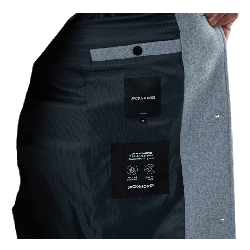 Jack & Jones Melton Wool Coat Grey 8 Jack & Jones Melton Wool Coat Grey - Image 6