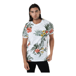 Jack & Jones Beach Ss Tee Aop Ltn Vit