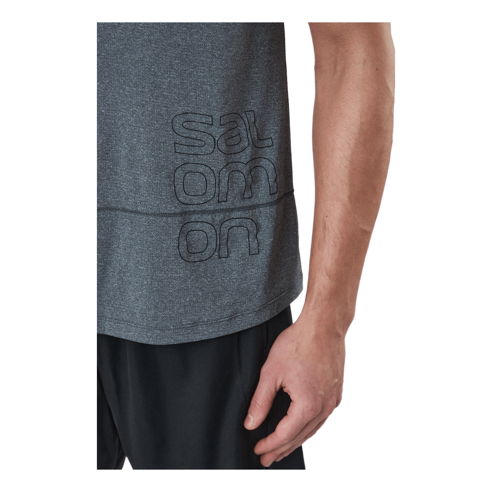 Salomon Cross Run Graphic Tank M Black/heather 7 Salomon Cross Run Graphic Tank M Black/heather - Image 5
