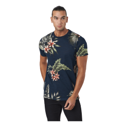 Jack & Jones Jprblatropic Aop Ss Tee Crew N Navy Blazer -Takit Myynti 2023 60683 43 002