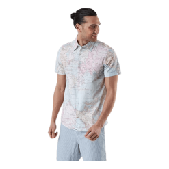 DEDICATED Shirt Short Sleeve Sandefjord Map Patterned